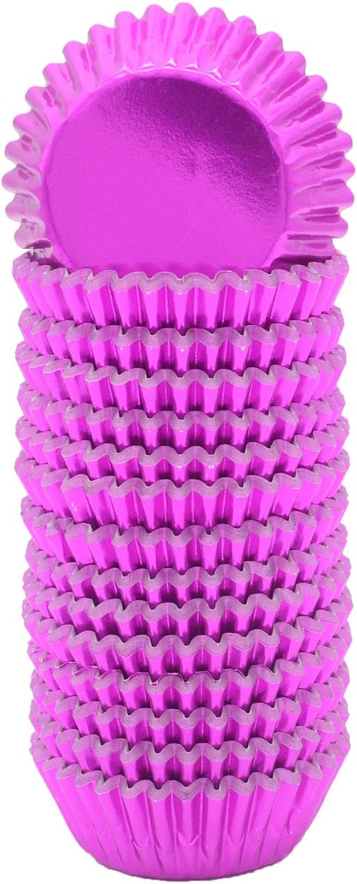 Mini Hot Pink Foil Cupcake Liners Muffin Baking Cups for Party and More, 300-Count