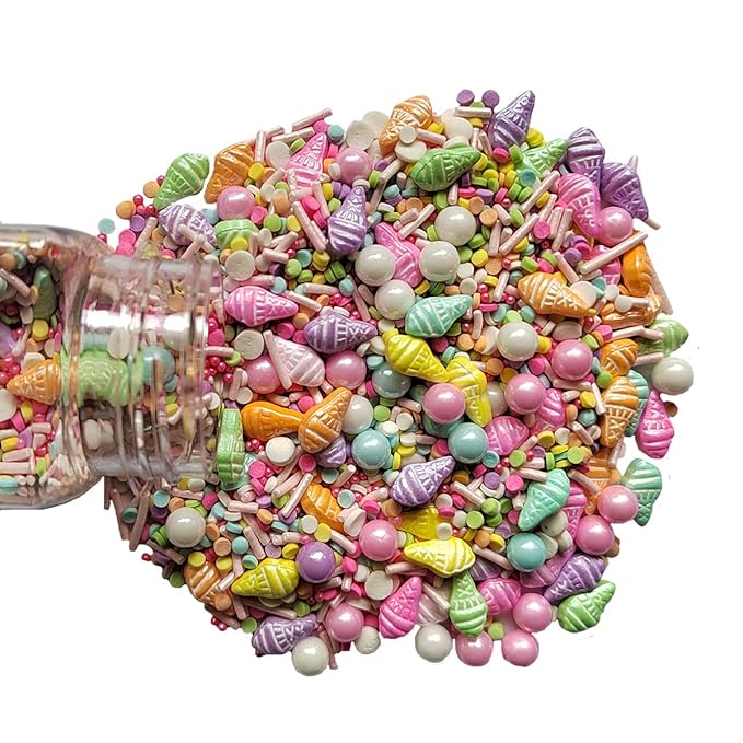 Homankit Summer Multicolor Sprinkles Ice Cream Sprinkles Candy Baking Edible Cake Cupcake Toppers Cookie Dessert Decorations Birthday Party Supplies 3.35 Ounce
