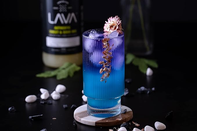 LAVA Premium Blue Curacao Syrup, 33.8oz (1-Liter), Made with 100% Sugar, Orange Extract, No Artificial Sweeteners or Flavors (1-Pack)