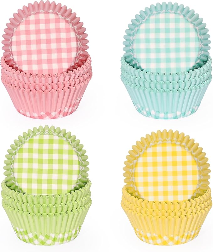 Standard Cupcake Liners 400 Count Paper Baking Cups Buffalo Plaid Disposable Cupcake Wrappers for Wedding and Party Baking Supplies