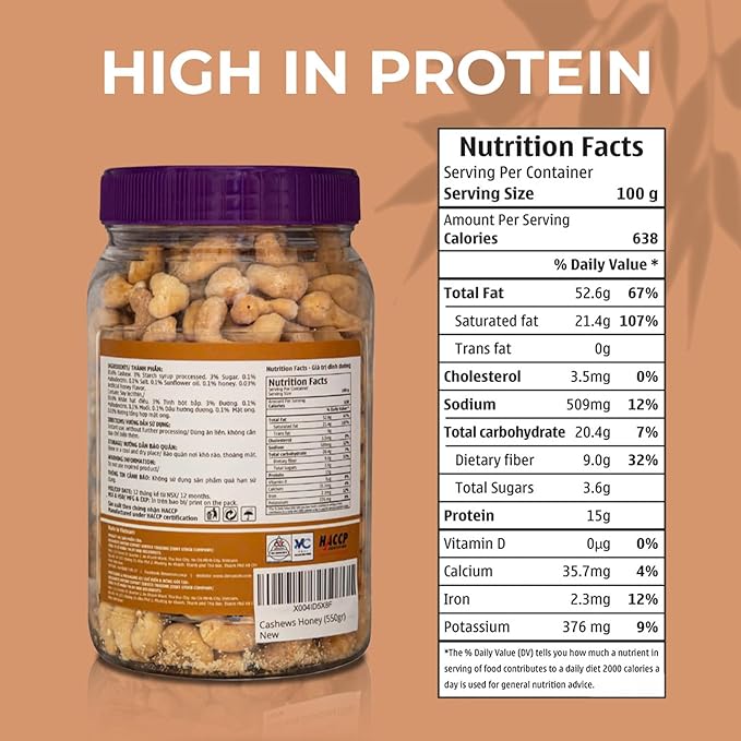 DELUXNUTS Premium Roasted Honey Cashew Crunch 21oz | Sweet Honey Roasted Cashews Gift, Whole Cashew Nuts Snack Mix, Healthy Gourmet Snack for Adults, High Protein, Gluten-Free, Premium Holiday & Christmas Gift Idea
