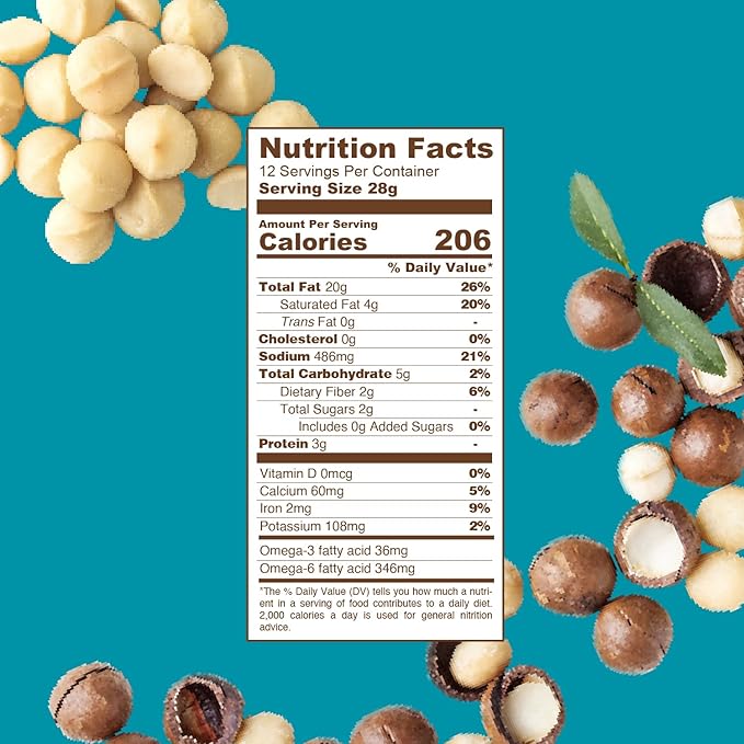 Tropical Crunch Salted Macadamia – 12-Pack 1oz Oven-Baked Snacks, Keto-Friendly, Gluten-Free, Natural Energy Boost