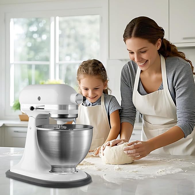 Compatible with Kitchen Aid Mixer Slider for 4.5-5 QT Stand Mixer, Bamboo Sliding Board Upgrade Thicker Sliders, Kitchen Aid Sliders for Countertop, Mixer Slider Mat for Kitchen Aid Stand Mixer Black