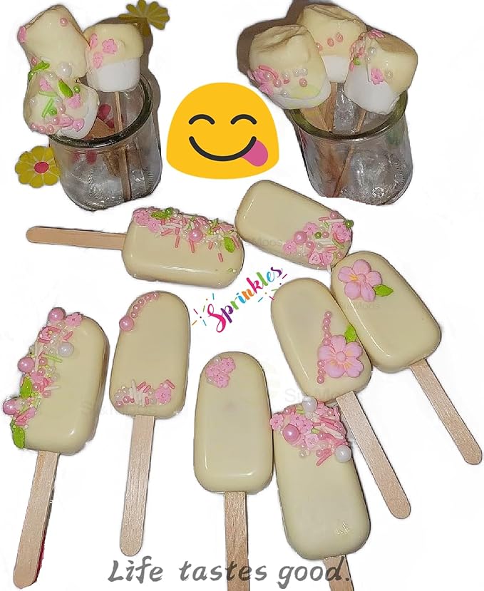 Edible Pink Flowers for Cake Decorating Edible Mini Sugar Flowers Pink and Green Pearl Sprinkles Spring Sprinkles Baby Shower Cake Decorations Christmas Cookie Decorations 3.5 OZ with Tweezers