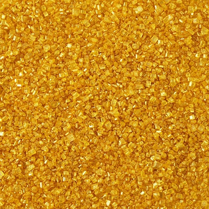 Gold Sanding Sugar 150g (5.3 oz) - Edible Sparkling Sugar for Baking Decorations, Cookies, Cakes, Cupcakes Ice Cream Toppers - Vibrant Gold Color Sugar Crystals