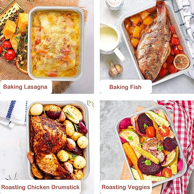 Sheet Pan,Cookie Sheet,Heavy Duty Stainless Steel Baking Toaster Oven Jelly Roll Deep Edge,Superior Mirror Finish, Dishwasher Safe (7.9 * 9.85 * 2 inches)