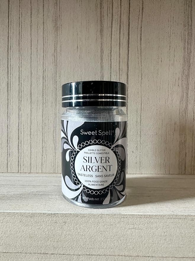 Sweet Spell Edible Glitter (15g) - Shimmer Sparkles for Drinks, Cakes, Cocktails - 100% Edible & Food Grade Glitter, Vegan, Gluten-Free (Silver)