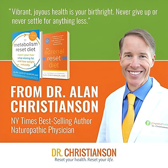 Dr. Christianson's Original Daily Reset Meal Replacement Shake (Chocolate) - Doctor Formulated Natural Pea Protein & Resistant Starch Powder for Complete Nutrition - 28 Full-Size Servings