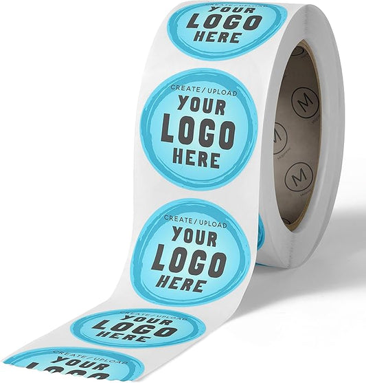 Premium Gloss BOPP Custom Sticker Rolls, Personalized Stickers for Business Logo, 50+ Labels