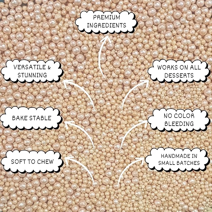 Confect Sprinkles -Love Disco Balls Gold Sprinkles – Metallic Gold Edible Pearls for Cake & Cupcake Decorating – Vegan, Gluten-Free, Nut-Free, Soy-Free, Dairy-Free, Palm Oil-Free - 4.2 Oz