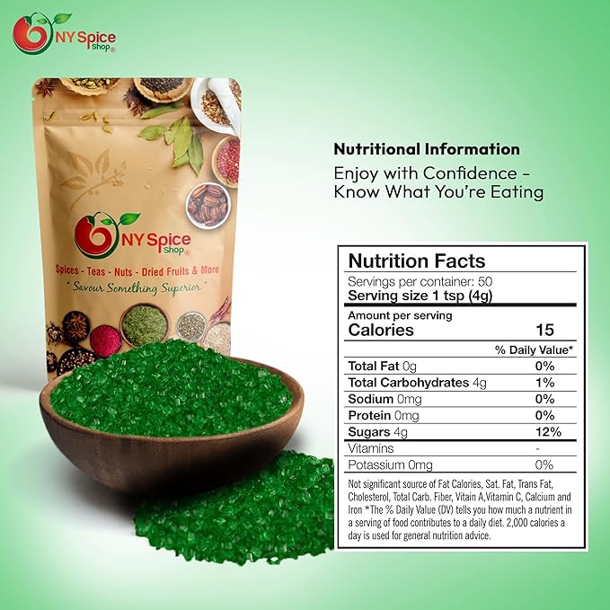 NY Spice Shop Christmas Green Sanding Sugar - 8 Ounce Edible Holiday Sprinkles for Cake Decorating, Cupcakes & Cookies - Festive Baking Decorations for Christmas Desserts, Candy Dishes & Gift Treats