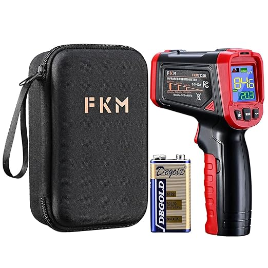 Infrared Thermometer Gun- FKM Digital Temperature Gun with Patented Circular Laser, Non Contact Laser Thermometer Gun for Cooking/Ovens/Home Repairs, -58℉~1022℉ (-50℃-550℃), Not for Use on Humans…