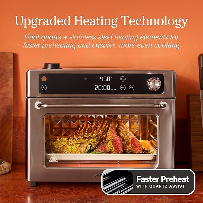 Our Place Large Wonder Oven Pro | 8-in-1 Digital Countertop Oven with Large 32Qt quarts | Non-toxic, Quartz & Stainless Steel | Air Fry, Toast, Roast, Bake, Broil, Reheat & Dehydrate | Char
