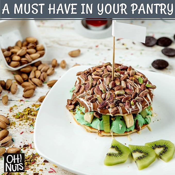 Oh! Nuts 2 LB Specialty Pistachios Finely Salted | Imported Turkish Antep Pistachios Roasted and Lightly Salted (Package May Vary)