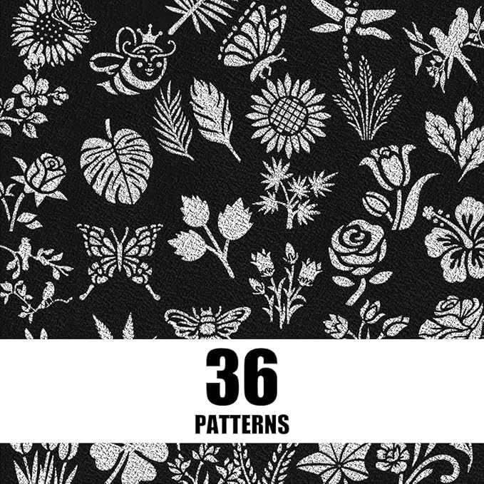 36Pcs Stencils for Painting, 3 Inch Reusable Small Stencil Flower Plant Animal DIY Craft for Rock, Walls, Canvas, Drawing, Art Scrapbook Home Decor.