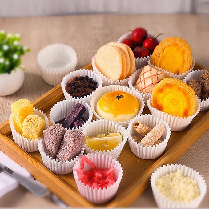 500 Count Cupcake Liners for Baking Cup, No Smell, Grease-proof Muffin Liners, Standard Size Cupcake Cups for Party, Wedding, Birthday,White,1.97x1.37 Inch