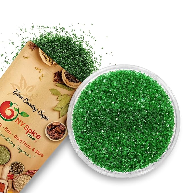 NY Spice Shop Christmas Green Sanding Sugar - 8 Ounce Edible Holiday Sprinkles for Cake Decorating, Cupcakes & Cookies - Festive Baking Decorations for Christmas Desserts, Candy Dishes & Gift Treats