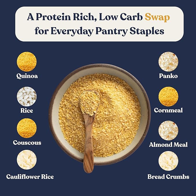 Chef’s Kiss Lupin Flakes | 16g Protein, 1g Net Carbs, 15g Fiber | Gluten Free, Low Glycemic, Low Carb | Rice Couscous Cornmeal Breadcrumb Alternative | High Protein, Keto | Non GMO | 17 Servings(24oz)