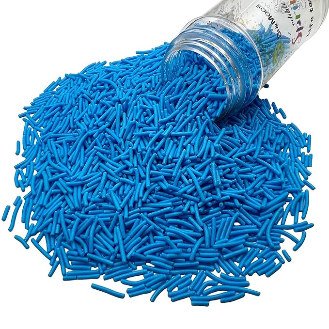 SE Si&Moos Navy Blue Jimmies Sprinkles Blue Sprinkles for Cake Decorating Edible Crunchy Jimmies for Topping Ice Cream, Cookies, Cakes, Cupcakes, Dessert Decorating 3 OZ