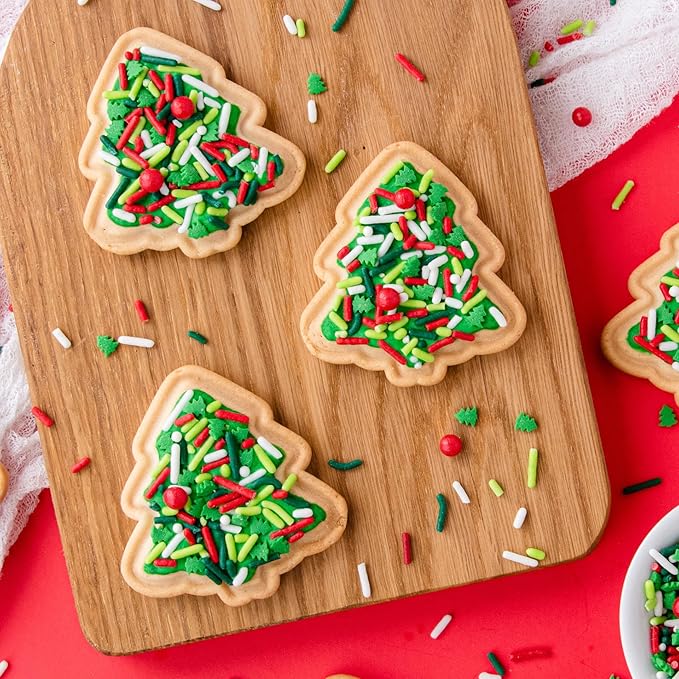 Sweets Indeed Sprinklefetti Holiday Cheer Natural Christmas Sprinkles – 2.4 oz Jar | Red, Green & White Tree Mix | No Artificial Dyes | Festive Cupcake, Cookie & Cake Decorations