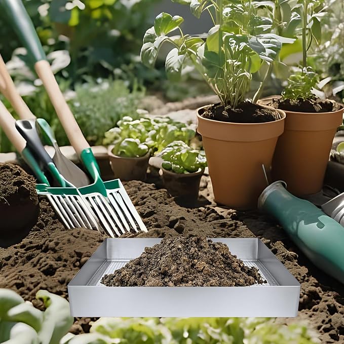 Large Size Soil Sifter for Garden Sieve for Rocks and Sand 17x11.5 inches