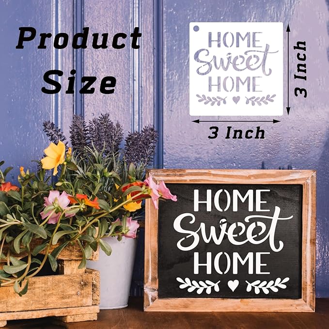 80 Pcs 3 x 3 Inch Stencils for Painting on Wood, Reusable Farm Animal Plastic Stencils DIY Craft Paint Template Set for Wall Rock Home Decor