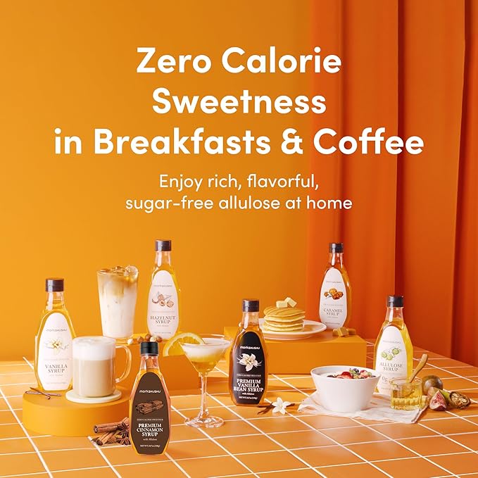 MONKSHUSHU Allulose Syrup 45.9 Fl Oz - Allulose 99.692%, Keto Diet, Vegan friendly, Stevia Blend Thin Syrup, Zero Calorie Sugar Substitute, Monk Fruit, Gluten Free, 0g Net Carbs, Non-GMO