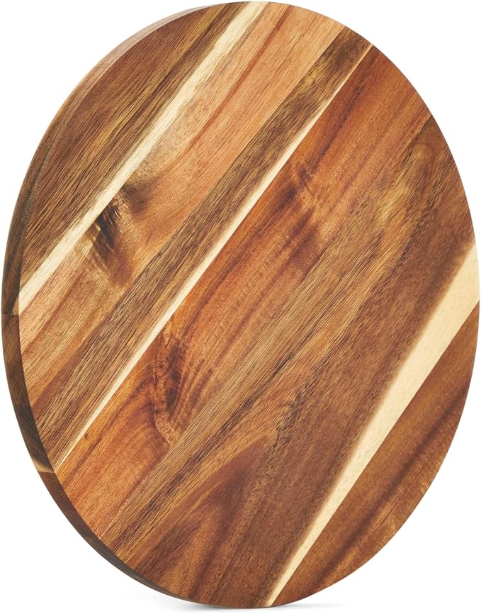Juvale Acacia Wood Cake Stand - Wedding Cake Stand & Serving Platter - Rustic Round Wood Dessert Display - Easy-Clean Low-Profile Wooden Serving Base - 12.75 in Dia, 2.75 in H