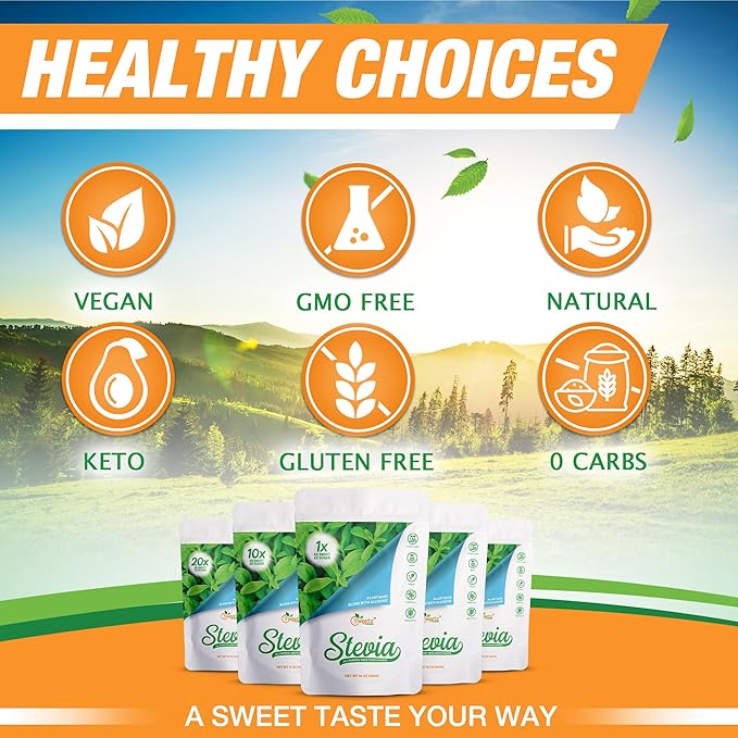 Allulose – Stevia Blend All Purpose Sweetener – 4X Sugar Sweetness; Total Servings 2268; Zero Calorie Sweetener, Sugar-Free Substitute for Baking, Smoothies, Coffee; Low Carb Keto Diet Friendly Food | 5-LB