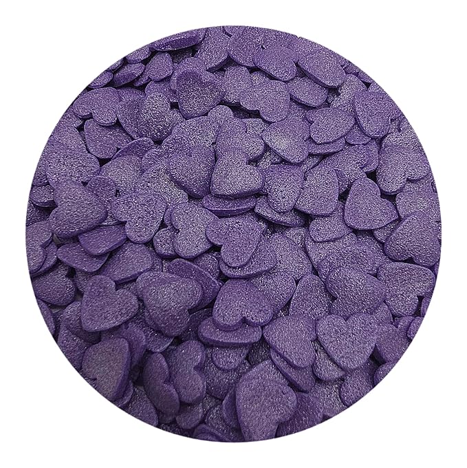 NCS Pearl Purple Heart Edible Sprinkles, 8 ounces