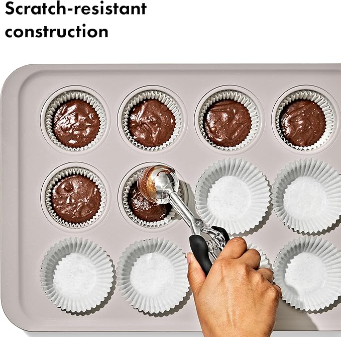 OXO Good Grips Non-Stick Pro Ceramic Coated Metal Bakeware 12 Cup Muffin Pan – Biscuit