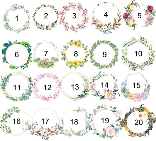 100-500 Pack Personalized Stickers Labels Floral Round Custom Labels with Your own Business Logo for Favors Wedding Birthday Party Baby Shower(Design 14)
