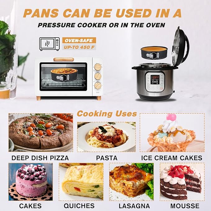 131Pcs Springform Pan Cake Pan Sets for Baking Non-Stick Cake Decorating Kit (4, 7, 9 Inch), Piping Bags and Tips Cheesecake Bakeware Baking Tools Parchment Paper & Manual