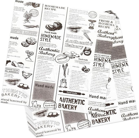 10" x 10" - 200 Pk - Food Paper Sheets, Sandwich Wrapping Greaseproof Paper Sheets, Bread/Rolls Deli Paper Liners, Baskets Lining Wrappers for Fish & Chips or Burger & Fries