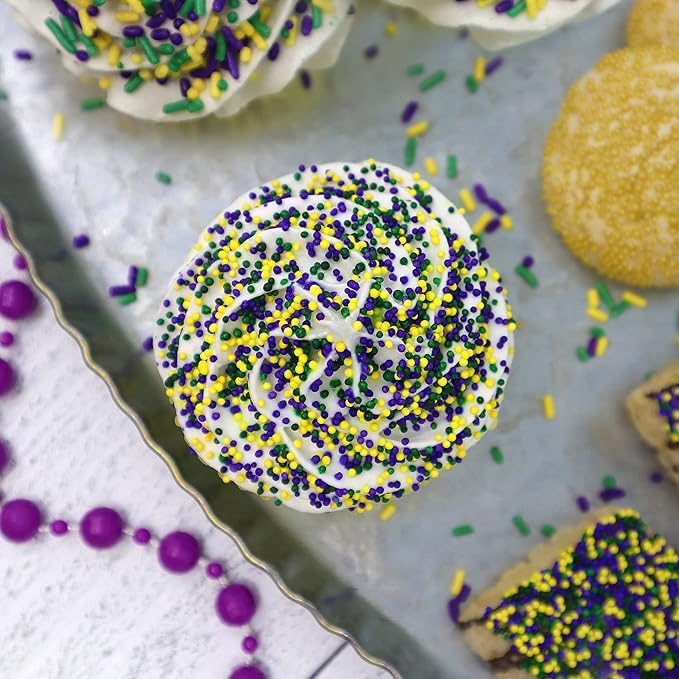 Mystic Sprinkles Mardi Gras Sprinkle Mixes (Mardi Gras Sprinkle Decorating Kit 6.9oz)