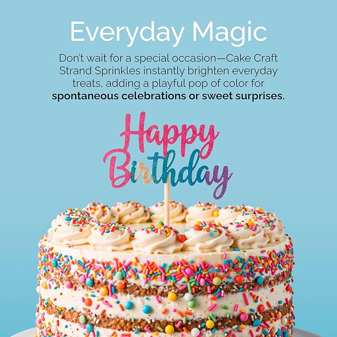 Cake Craft Brown Sugar Strand Sprinkles (Jimmies) – 3-Pack (100g Each) | Chocolate-Color Sprinkles for Cakes, Cupcakes, Cookies & More | Rich Color & Classic Crunch