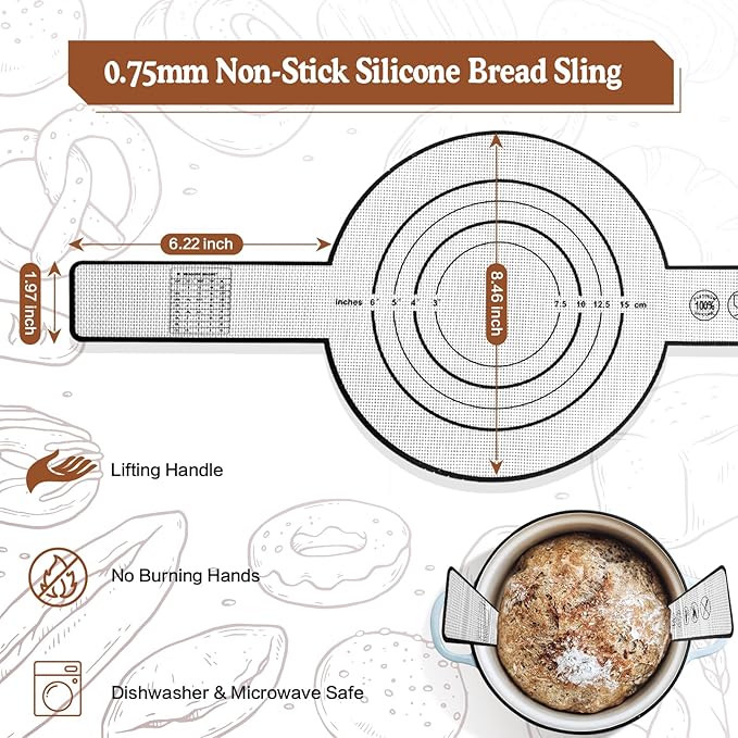 Sourdough Starter Kit with 2 Proofing Baskets, 36oz Sourdough Starter Jar, Bread Lame, Dough Scraper, Dough Whisk & Silicone Bread Sling