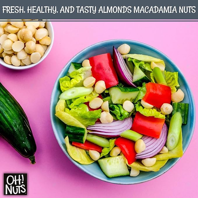 Oh! Nuts Macadamia Nuts - 5 lb - Dry Roasted Unsalted Macadamia Nuts - Oven Roasted - No Oil - Packed in New York Zip-Seal Bag for Exceptional Freshness