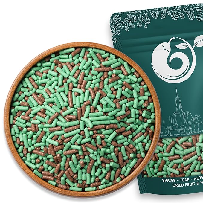 NY Spice Shop Nonpareils Chocolate Mint Sprinkles - 3 Pound Baking Chocolate Decorations Sprinkles Edible Gifts - Mint Chocolate Dessert Topping Sprinkle - Baking Supplies Edible Cake Sprinkle for Sweet Topping