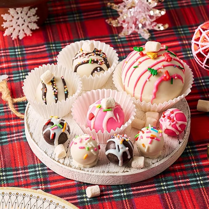 3 Pack Semi Sphere Silicone Molds, 1.1/1.5/2.6 Inch Hot Chocolate Bombs Mold Half Sphere Silicone Baking Mold for Chocolate, Cake, Jelly, Dome Mousse