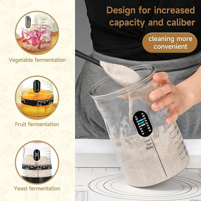 Sourdough Starter Kit -50 Oz Wide Bore and Large Capacity Sourdough Starter Jar- Perfect Sourdough Bread Baking Supplies, Baking Gifts(4 jar)