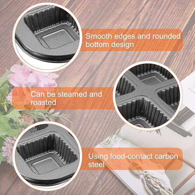 uxcell Ripple Muffins Pan 6-Cup Grey Nonstick Ripple Cupcake Pan Metal Baking Molds Pan All Edges Cupcake Pan for Oven Baking, Cornbread, Cupcakes, Cookie, Bread