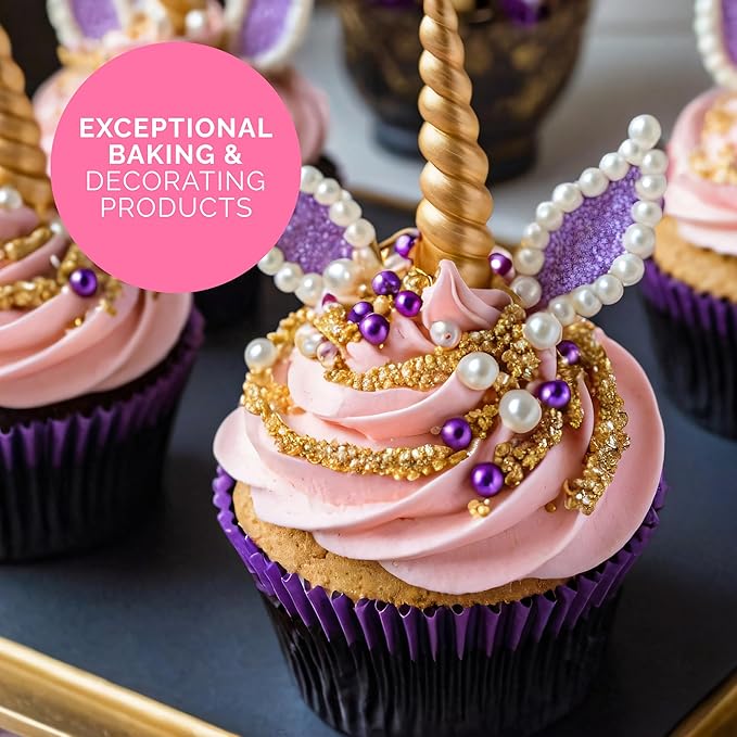 Cake Craft Gold Sugar Pearl Sprinkles – 3-Pack (100g Each) | Elegant Metallic Sprinkles for Cakes, Cupcakes, Cookies & More | Perfect for Weddings, Parties & Special Occasions