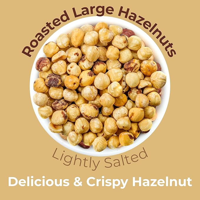 Roasted Lightly Salted Oregon 48 Oz Extra Large Hazelnuts Kosher and Gluten Free in Resealable Bag 3 Lbs