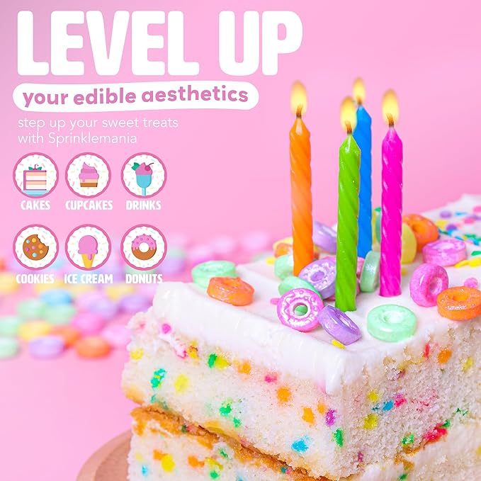 Pretty Donut Sprinkles for Cupcakes - Our Pastel Sprinkles for Cake Decorating Add a Pop of Color to Any Tasty Treat - Donut Sprinkle Party Supplies - Celebrate Events with our Cute Topping (Pastry)