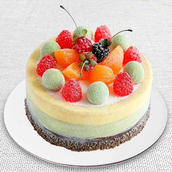 ONE MORE [25pcs] 10" White Cakeboard Round,Disposable Cake Circle Base Boards Cake Cardboard Pizza Plate platter 10 inch,Pack of 25