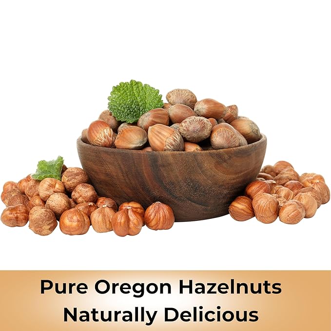 Raw Oregon Hazelnuts, Natural Raw Hazelnuts, Kosher Certified in Resealable Bag (1 Lb)