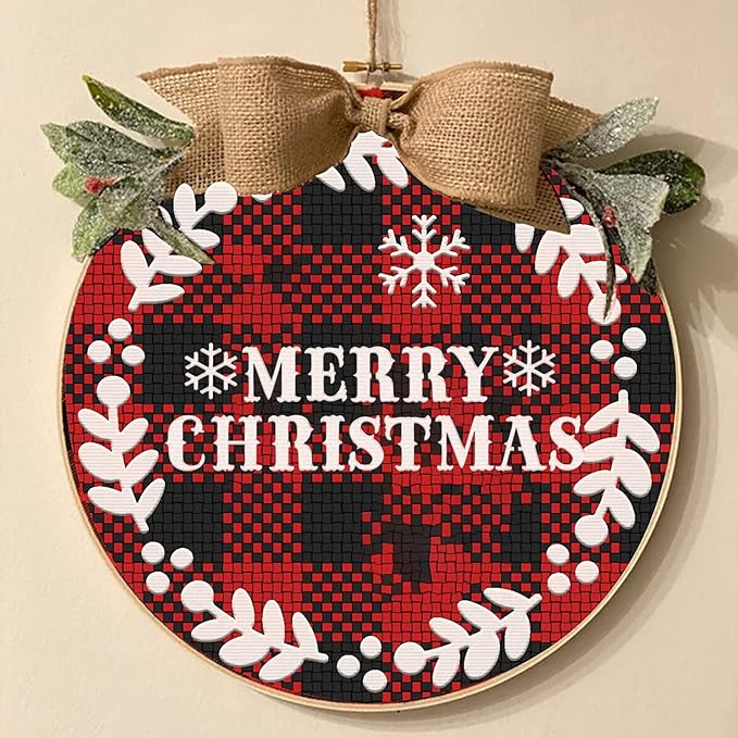 4 Pieces Merry Christmas Stencil Reusable Stencils for Painting Christmas Decoration Painting Template for Furniture, Wall, Window, Fabric, Wood，4 Different Sizes (Merry Christmas)