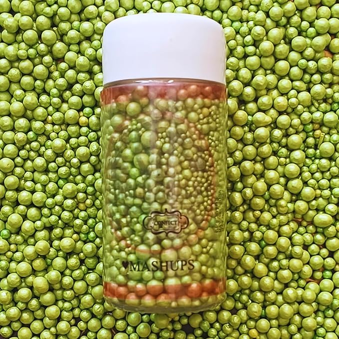 Confect Love Disco Balls Decorative Pearl Sprinkles, Metallic Lime Green, Cake Decorating Balls | Vegan, Gluten-Free, Soy-Free, Dairy-Free, Palm Oil-Free – 4.2 Oz