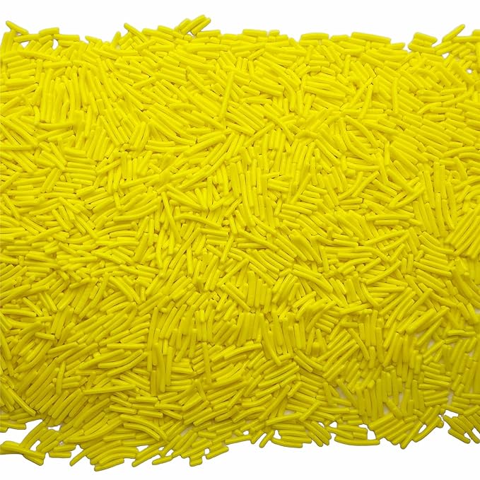 SE Si&Moos Yellow Jimmies Sprinkles Yellow Sprinkles for Cake Decorating Edible Crunchy Jimmies for Topping Ice Cream, Cookies, Cakes, Cupcakes, Dessert Decorating 3 OZ